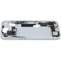 Mid-Frame Housing  W/ Charging Port Flex & Small Parts  For iPhone 15 (EU / Global Version) (Used OEM Pull: Grade A) (Blue)