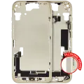 Mid-Frame Housing  W/ Charging Port Flex & Small Parts  For iPhone 15 (EU / Global Version) (Used OEM Pull: Grade A) (Yellow)