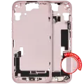 Mid-Frame Housing  W/ Charging Port Flex & Small Parts  For iPhone 15 (EU / Global Version) (Used OEM Pull: Grade A) (Pink)