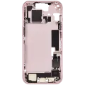 Mid-Frame Housing  W/ Charging Port Flex & Small Parts  For iPhone 15 (EU / Global Version) (Used OEM Pull: Grade A) (Pink)