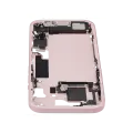 Mid-Frame Housing  W/ Charging Port Flex & Small Parts  For iPhone 15 (EU / Global Version) (Used OEM Pull: Grade A) (Pink)