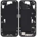 Mid-Frame Housing  W/ Charging Port Flex & Small Parts  For iPhone 15 Plus (EU / Global Version) (Used OEM Pull: Grade A) (Black)