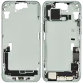 Mid-Frame Housing  W/ Charging Port Flex & Small Parts  For iPhone 15 Plus (EU / Global Version) (Used OEM Pull: Grade A) (Green)