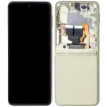 Inner OLED Assembly With Frame For Samsung Galaxy Z Flip 3 5G (US & International) (Service Pack) (Cream)