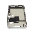 Mid-Frame Housing  W/ Charging Port Flex & Small Parts  For iPhone 16 Pro Max (EU / Global Version) (Used OEM Pull: Grade A) (White Titanium)