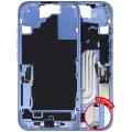 Mid-Frame Housing  W/ Charging Port Flex & Small Parts  For iPhone 16 (US Version) (Used OEM Pull: Grade C) (Ultramarine)