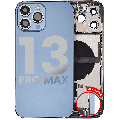 Back Housing W/ Charging Port Flex & Small Parts  For iPhone 13 Pro Max (US Version) (Used OEM Pull: Grade A) (Sierra Blue)