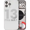 Back Housing W/ Charging Port Flex & Small Parts  For iPhone 13 Pro Max (US Version) (Used OEM Pull: Grade C) (Silver)