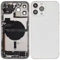 Back Housing W/ Charging Port Flex & Small Parts  For iPhone 13 Pro Max (US Version) (Used OEM Pull: Grade B) (Silver)