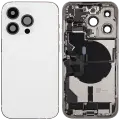 Back Housing W/ Charging Port Flex & Small Parts  For iPhone 14 Pro (US Version) (Used OEM Pull: Grade C) (Silver)