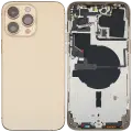 Back Housing W/ Small Parts For iPhone 14 Pro Max (EU / Global Version) (Used OEM Pull: Grade C) (Gold)