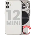 Back Housing W/ Charging Port Flex & Small Parts  For iPhone 12 Mini (US Version) (Used OEM Pull: Grade B) (White)