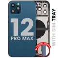 Back Housing W/ Charging Port Flex & Small Parts  For iPhone 12 Pro Max (EU / Global Version) (Used OEM Pull: Grade C) (Pacific Blue)