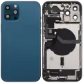Back Housing W/ Charging Port Flex & Small Parts  For iPhone 12 Pro Max (EU / Global Version) (Used OEM Pull: Grade C) (Pacific Blue)