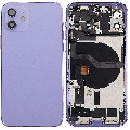 Back Housing W/ Charging Port Flex & Small Parts  For iPhone 12 (US Version) (Used OEM Pull: Grade C) (Purple)