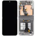 Inner OLED Assembly With Frame Compatible For Samsung Galaxy Z Flip 6 5G (F741) (US & International) (Aftermarket) (Silver Shadow)