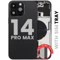 Back Housing W/ Small Parts For iPhone 14 Pro Max (EU / Global Version) (Used OEM Pull: Grade A) (Space Black)