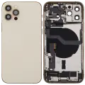 Back Housing W/ Charging Port Flex & Small Parts  For iPhone 12 Pro (US Version) (Used OEM Pull: Grade A) (Gold)
