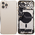 Back Housing W/ Charging Port Flex & Small Parts  For iPhone 12 Pro Max (EU / Global Version) (Used OEM Pull: Grade A) (Gold)