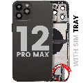 Back Housing W/ Charging Port Flex & Small Parts  For iPhone 12 Pro Max (EU / Global Version) (Used OEM Pull: Grade A) (Graphite)