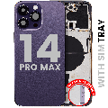 Back Housing W/ Small Parts For iPhone 14 Pro Max (EU / Global Version) (Used OEM Pull: Grade A) (Deep Purple)
