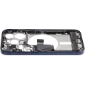 Mid-Frame Housing  W/ Charging Port Flex & Small Parts  For iPhone 15 Pro (US Version) (Used OEM Pull: Grade A) (Blue Titanium)