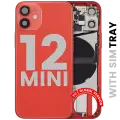 Back Housing W/ Charging Port Flex & Small Parts  For iPhone 12 Mini (EU / Global Version) (Used OEM Pull: Grade A) (Red)