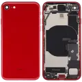 Back Housing W/ Charging Port Flex and Small Components Pre-Installed For iPhone SE (2022) (Used OEM Pull: Grade A) (Red)