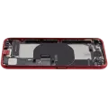 Back Housing W/ Charging Port Flex and Small Components Pre-Installed For iPhone SE (2022) (Used OEM Pull: Grade A) (Red)