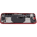 Back Housing W/ Charging Port Flex and Small Components Pre-Installed For iPhone SE (2022) (Used OEM Pull: Grade B) (Red)