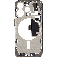 Mid-Frame Housing  W/ Charging Port Flex & Small Parts  For iPhone 15 Pro (US Version) (Used OEM Pull: Grade C) (Natural Titanium)