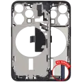 Mid-Frame Housing  W/ Charging Port Flex & Small Parts  For iPhone 15 Pro (US Version) (Used OEM Pull: Grade C) (Blue Titanium)