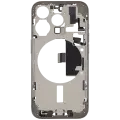 Mid-Frame Housing  W/ Charging Port Flex & Small Parts  For iPhone 15 Pro (US Version) (Used OEM Pull: Grade B) (Natural Titanium)