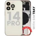 Back Housing W/ Small Parts For iPhone 14 Pro (EU / Global Version) (Used OEM Pull: Grade C) (Gold)