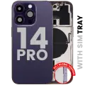 Back Housing W/ Small Parts For iPhone 14 Pro (EU / Global Version) (Used OEM Pull: Grade C) (Deep Purple)