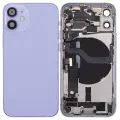 Back Housing W/ Charging Port Flex & Small Parts  For iPhone 12 Mini (US Version) (Used OEM Pull: Grade A) (Purple)