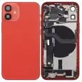 Back Housing W/ Charging Port Flex & Small Parts  For iPhone 12 Mini (US Version) (Used OEM Pull: Grade A) (Red)