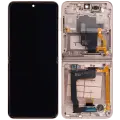 Inner OLED Assembly With Frame Compatible For Samsung Galaxy Z Flip 4 5G (F721) (US & International Version) (Aftermarket Plus) (Pink Gold)