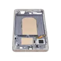 Mid-Frame Housing Compatible For Samsung Galaxy S25 Edge 5G (US & International Version) (Titanium Icyblue / Titanium Silver)
