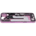 Mid-Frame Housing  W/ Charging Port Flex & Small Parts  For iPhone 16 Plus (US Version) (Used OEM Pull: Grade B) (Pink)