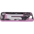 Mid-Frame Housing  W/ Charging Port Flex & Small Parts  For iPhone 16 Plus (US Version) (Used OEM Pull: Grade B) (Pink)