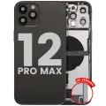 Back Housing W/ Charging Port Flex & Small Parts  For iPhone 12 Pro Max (US Version) (Used OEM Pull: Grade B) (Graphite)