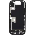 Mid-Frame Housing  W/ Charging Port Flex & Small Parts  For iPhone 16 Pro (EU / Global Version) (Used OEM Pull: Grade B) (Black Titanium)