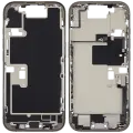 Mid-Frame Housing  W/ Charging Port Flex & Small Parts  For iPhone 16 Pro (EU / Global Version) (Used OEM Pull: Grade B) (Natural Titanium)