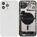Back Housing W/ Charging Port Flex & Small Parts  For iPhone 13 Pro Max (EU / Global Version) (Used OEM Pull: Grade A) (Silver)