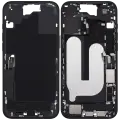 Mid-Frame Housing  W/ Charging Port Flex & Small Parts  For iPhone 16 Plus (US Version) (Used OEM Pull: Grade C) (Black)