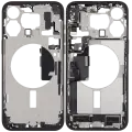 Mid-Frame Housing W/ Charging Port Flex & Small Parts  For iPhone 15 Pro Max (EU / Global Version) (Used OEM Pull: Grade A) (Black Titanium)