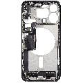 Mid-Frame Housing W/ Charging Port Flex & Small Parts  For iPhone 15 Pro Max (EU / Global Version) (Used OEM Pull: Grade A) (Black Titanium)