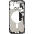Mid-Frame Housing  W/ Charging Port Flex & Small Parts  For iPhone 15 Pro Max (EU / Global Version) (Used OEM Pull: Grade A) (Natural Titanium)