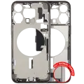 Mid-Frame Housing  W/ Charging Port Flex & Small Parts  For iPhone 15 Pro Max (EU / Global Version) (Used OEM Pull: Grade A) (Natural Titanium)
